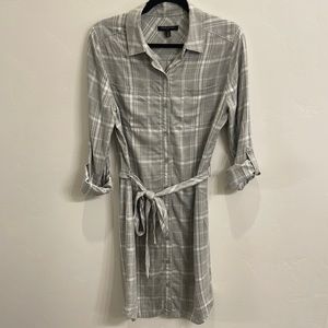 Banana Republic Grey Plaid Shirt Dress - Size 10